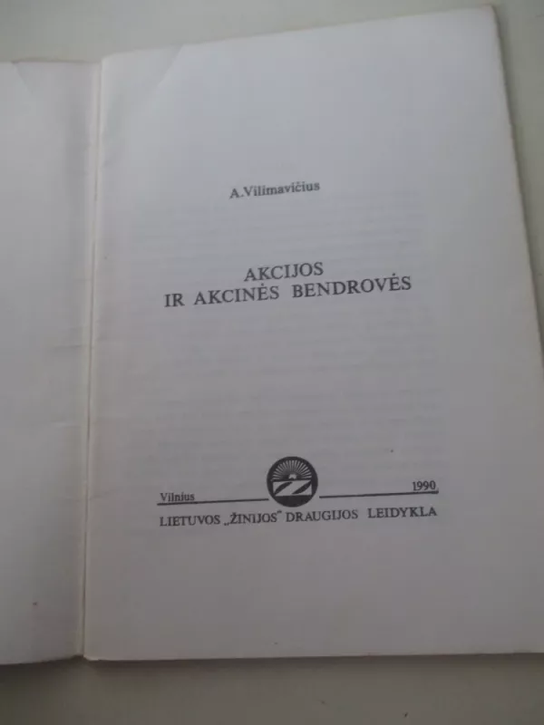 Akcijos ir akcinės bendrovės - A. Vilimavičius, knyga 3