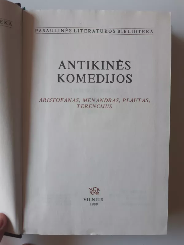 Antikinės komedijos -   Aristofanas, Menandras, Plautas, Terencijus, knyga 2