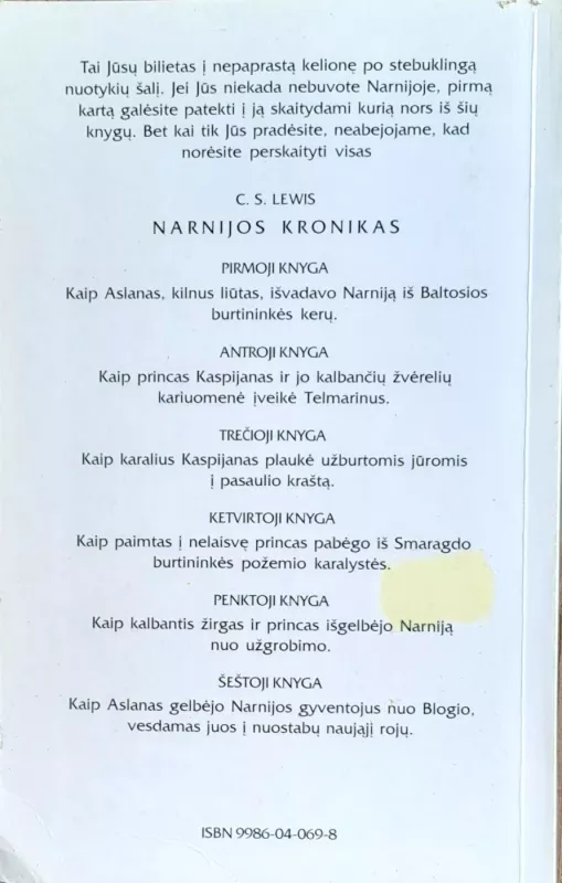 Liūtas, burtininkė ir drabužių spinta - C. S. Lewis, knyga 3