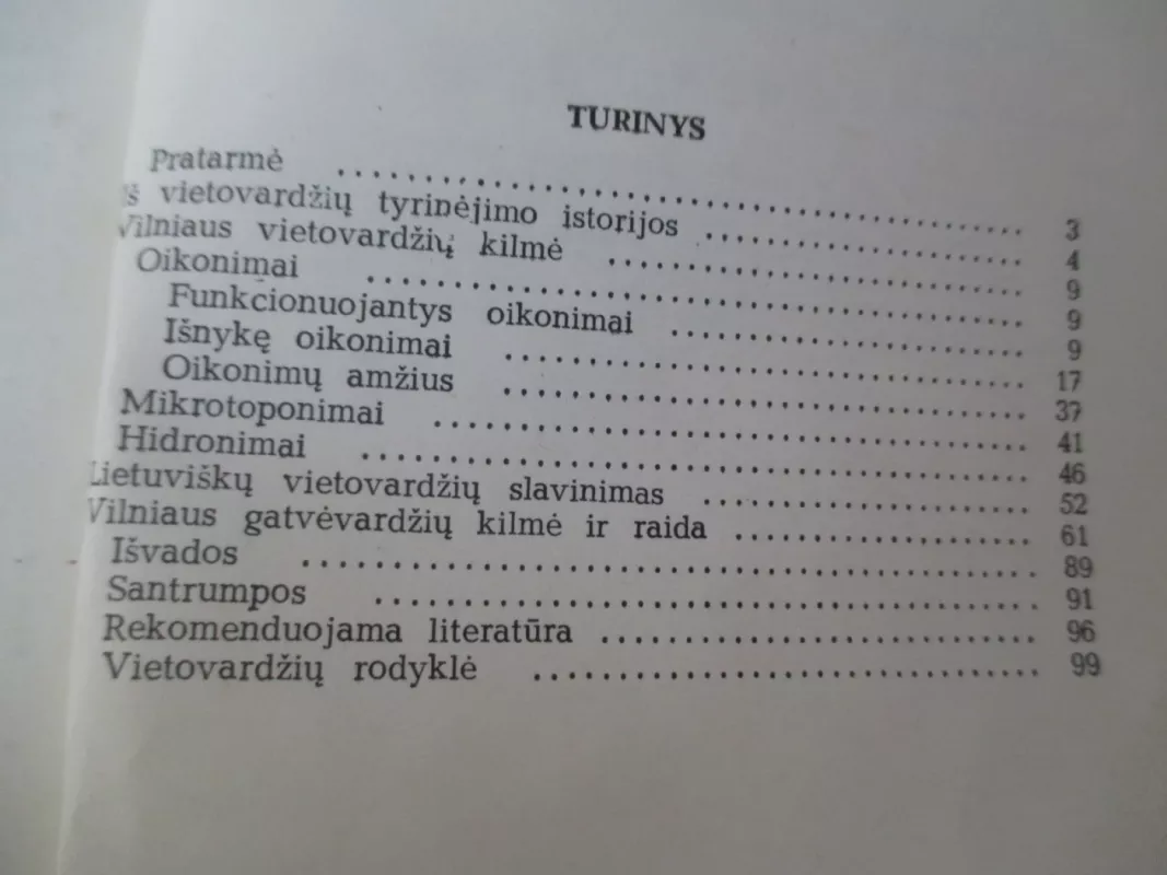Vilniaus vietovardžiai - Jonas Jurkštas, knyga 6