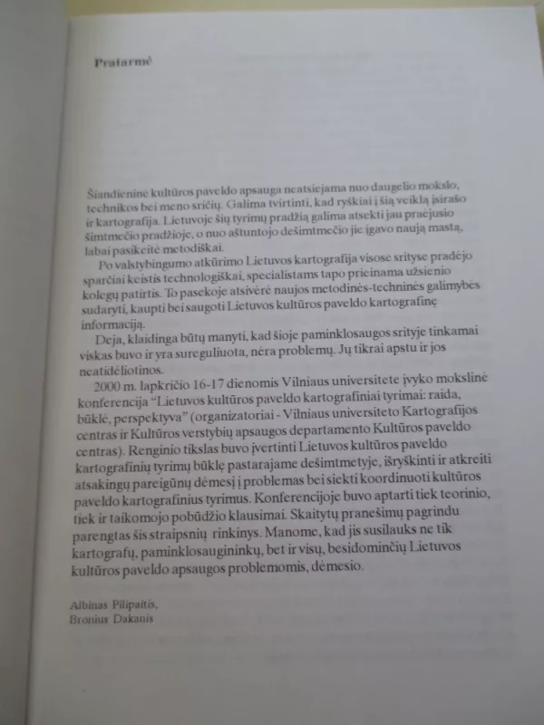Lietuvos kultūros paveldo kartografiniai tyrimai: raida, būklė, perspektyva - Albinas Pilipaitis, knyga 3