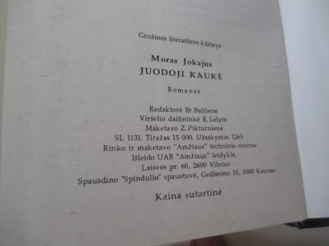 Juodoji kaukė - Moras Jokajus, knyga 6
