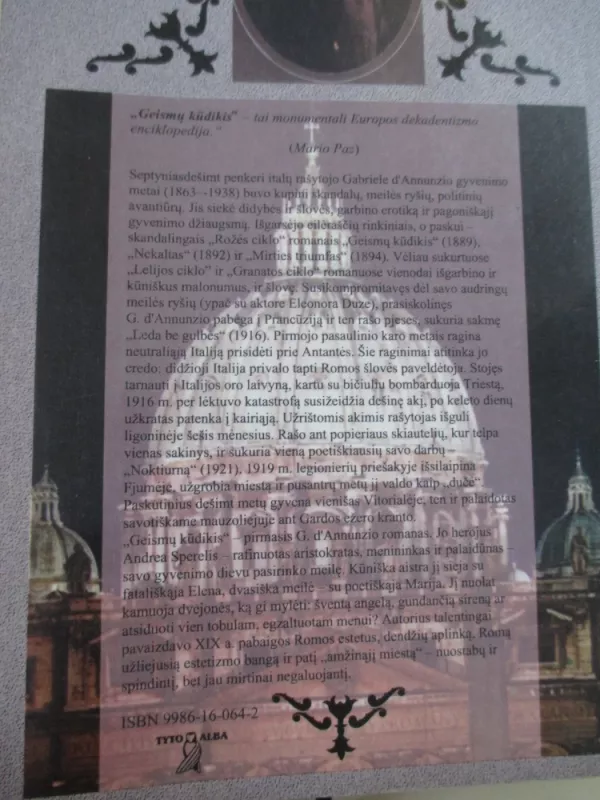 Geismų kūdikis - Gabriele D'Annunzio, knyga 4