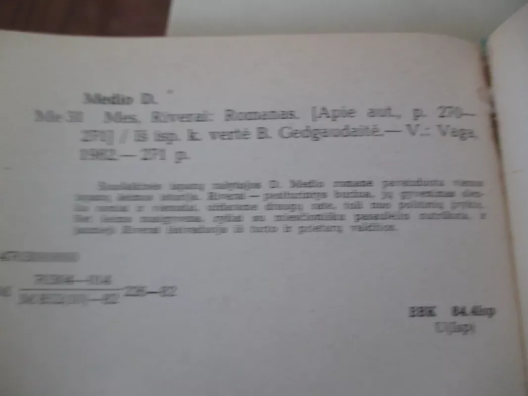 Mes, Riverai - Doloresa Medio, knyga 5