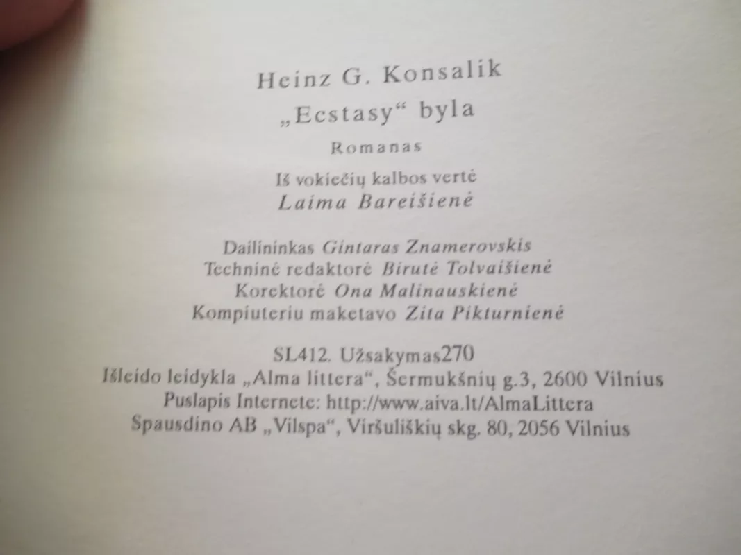 "Ecstasy" byla - Heinz G. Konsalik, knyga 5