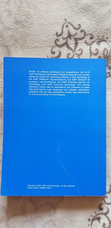 IA-32 Intel Architecture Optimization Reference Manual - Intel Intel, knyga 3