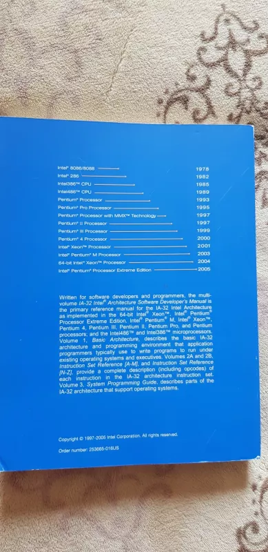 IA-32 Intel Architecture Software Developer's Manual (4 volumes) - Intel Intel, knyga 6