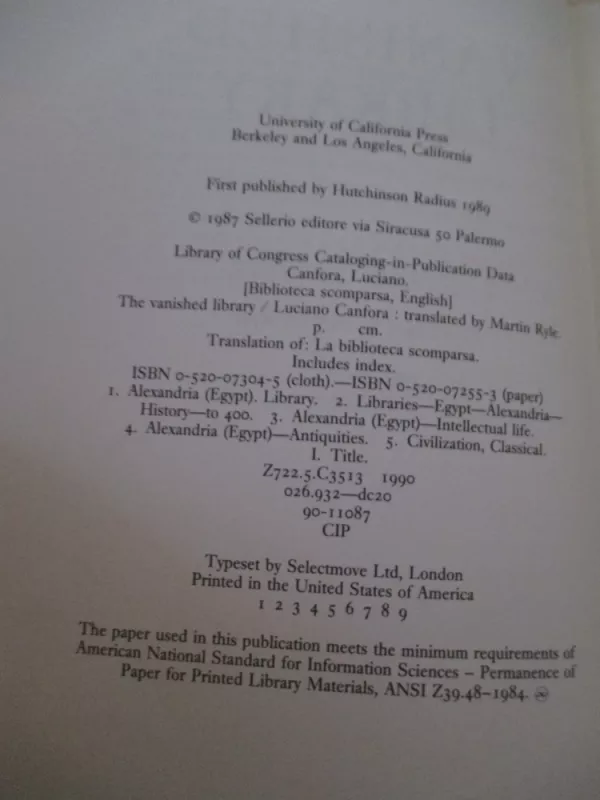 The Vanished library - Luciano Canfora, knyga 3