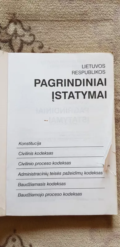 Lietuvos Respublikos pagrindiniai įstatymai - Autorių Kolektyvas, knyga 3