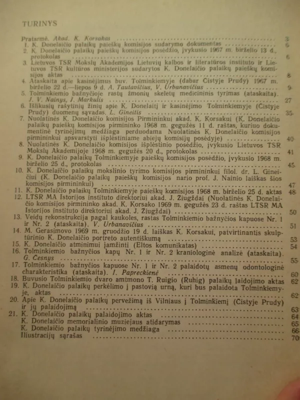 Kristijono Donelaičio palaikų tyrinėjimo medžiaga - Autorių Kolektyvas, knyga 4