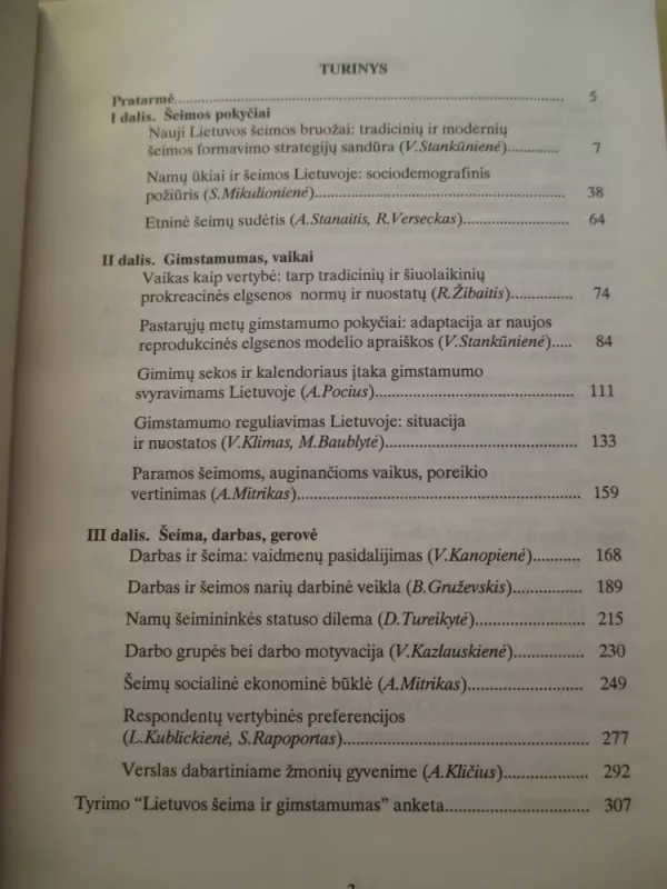 Šeima ir gimstamumas Lietuvoje - Autorių Kolektyvas, knyga 4