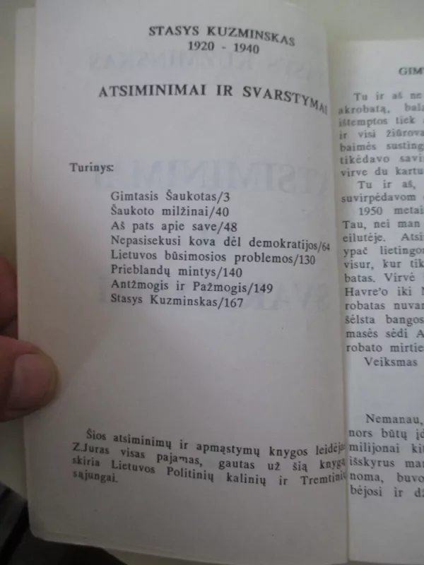 Atsiminimai ir svarstymai - Stasys Kuzminskas, knyga 4