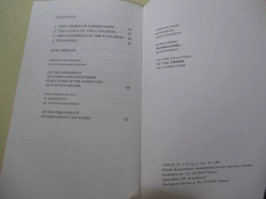 Tarptautinis kongresas "Komunizmo nusikaltimų įvertinimas" - Autorių Kolektyvas, knyga 6
