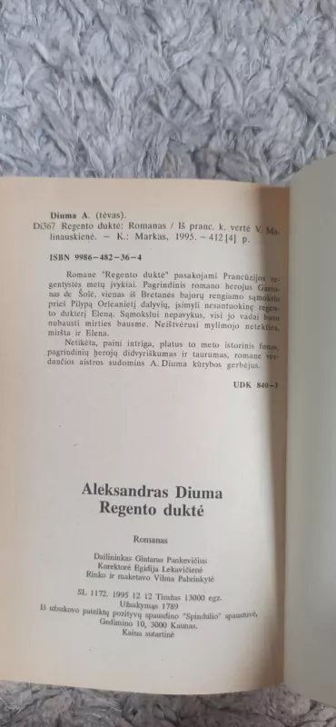 Regento duktė - Aleksandras Diuma, knyga 5