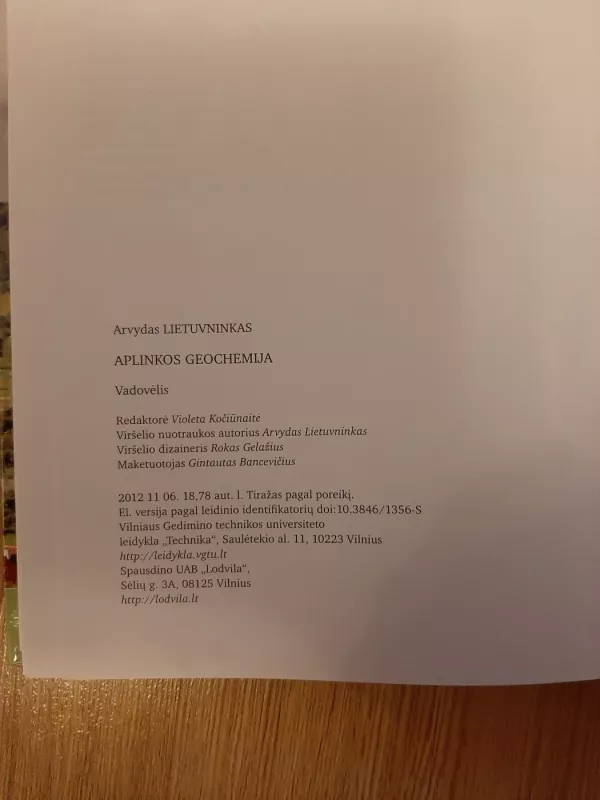 Aplinkos geochemija - Arvydas Lietuvninkas, knyga 5