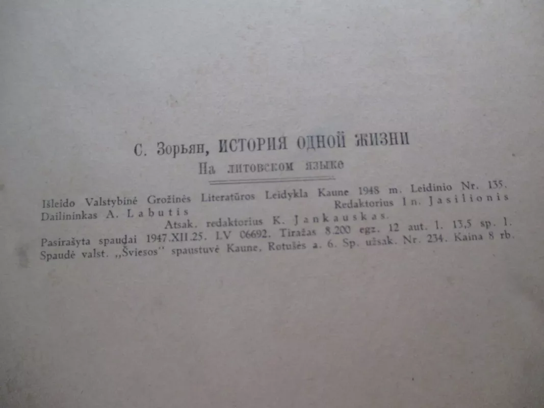 Vieno gyvenimo istorija - ST. Zorjanas, knyga 4