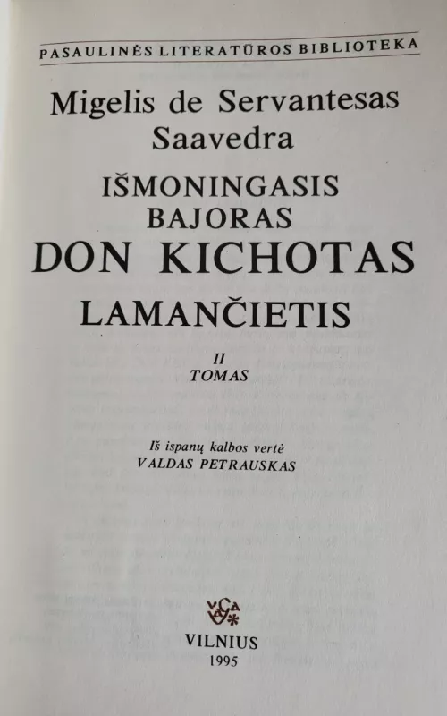 Don Kichotas - Migelis Servantesas, knyga 3