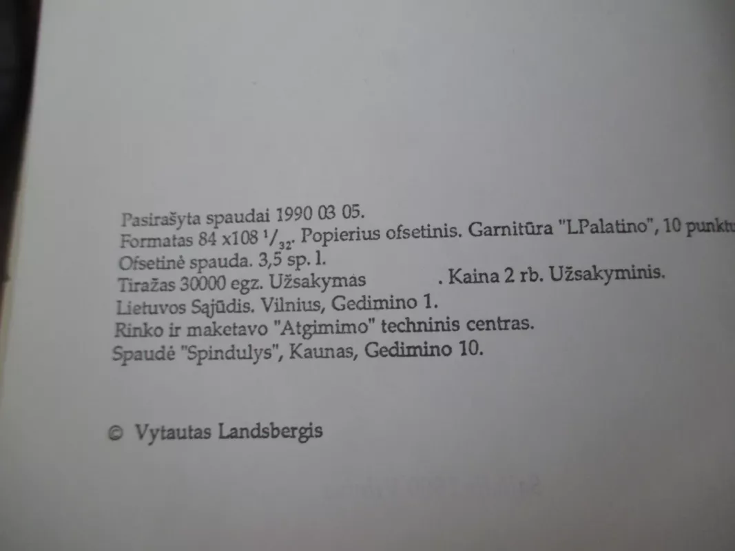 Atgavę viltį - Vytautas Landsbergis, knyga 3