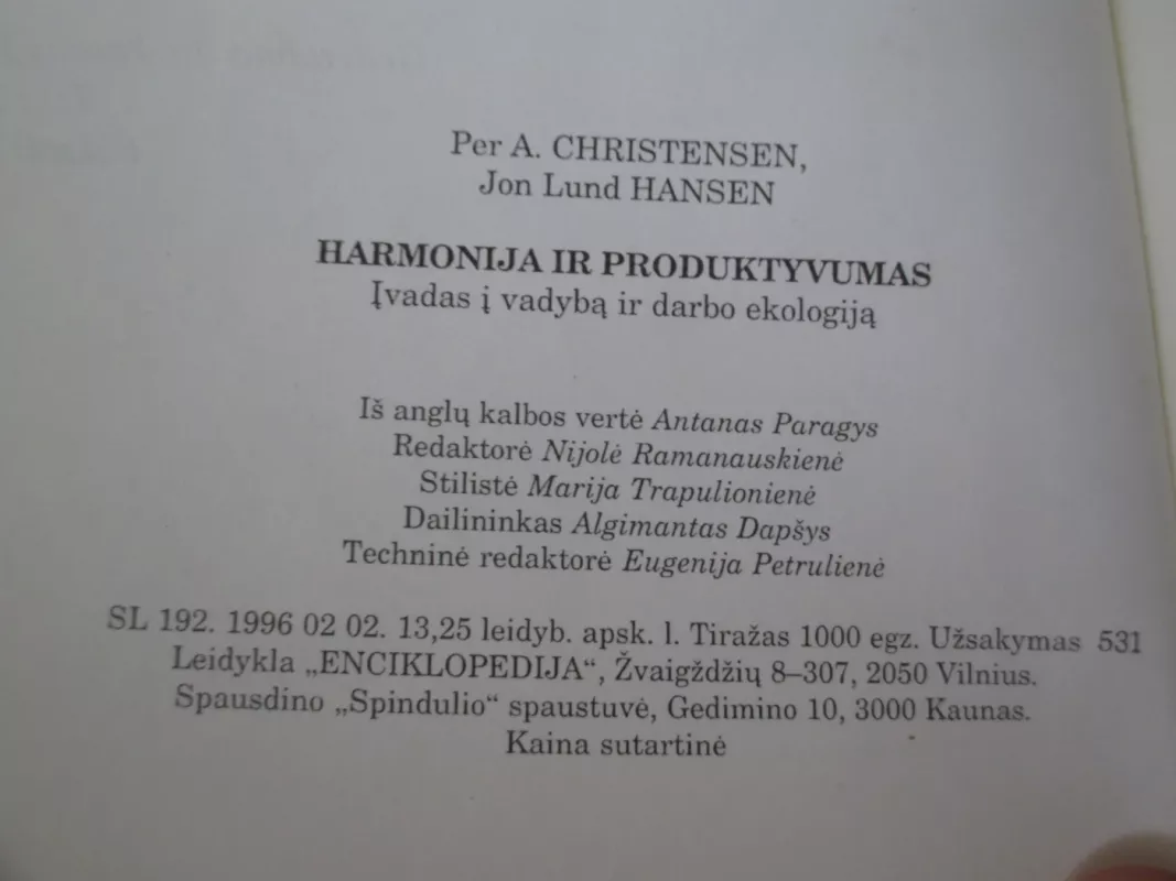 Harmonija ir produktyvumas - Per A. Christensen, Jon Lund  Hansen, knyga 6