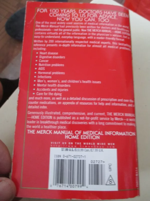 Merck Manual of Medical Information: Home Edition 1999 - Autorių Kolektyvas, knyga 4