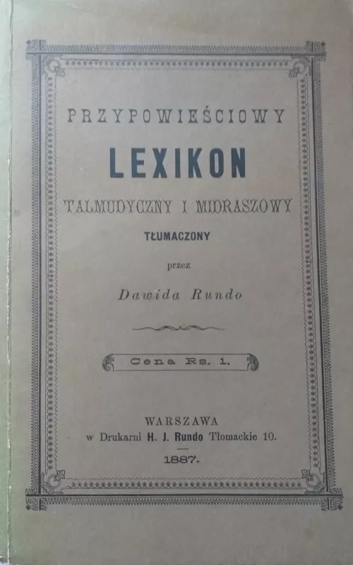 Przypowieściowy Lexikon Talmudyczny i Midraszowy (Talmudo ir Midrašų patarlių leksikonas) - Autorių Kolektyvas, knyga 2
