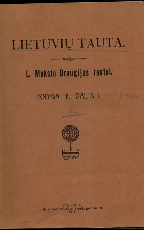 Lietuvių tauta: lietuvių mokslo draugijos raštai (1907-1919) - Autorių Kolektyvas, knyga 2