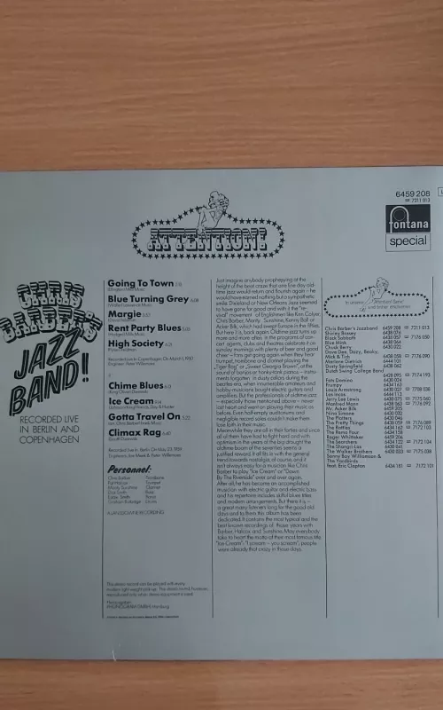 Chris Barber Jazz band - Chris Barbers Jazz Band, plokštelė 2