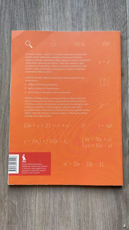 „Augink smegenis“ su matematikos tekstiniais uždaviniais 11-12 klasei - Laima Tynčenko, knyga 3