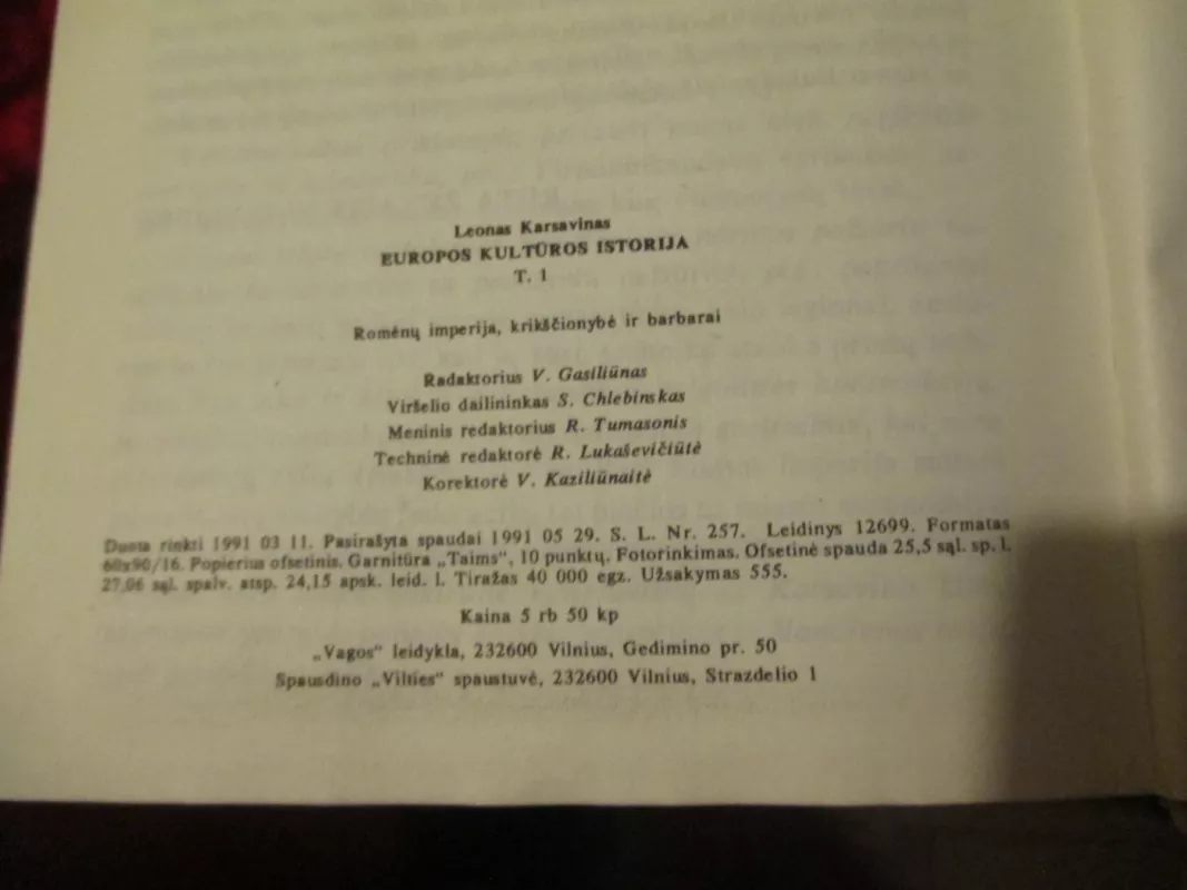 Europos kultūros istorija (1 dalis) - Leonas Karsavinas, knyga 4