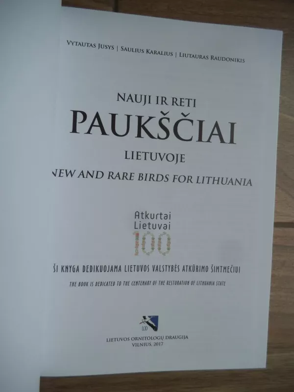 "Nauji ir reti paukščiai Lietuvoje" - Vytautas Jusys, knyga 3