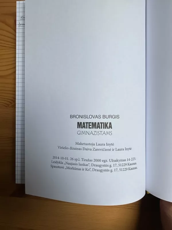 Matematika gimnazistams - Bronislovas Burgis, knyga 6