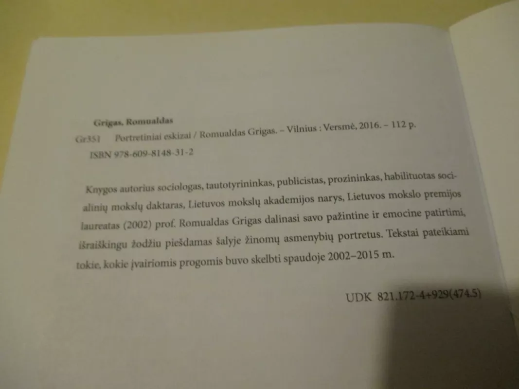 Portretiniai eskizai - Romualdas Grigas, knyga 6