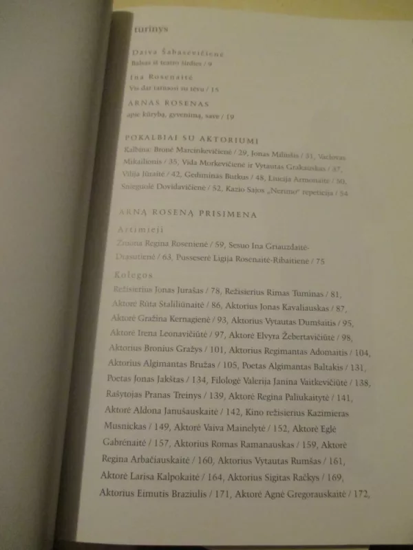 Arnas Rosenas. Prisiminimai apie aktorių Arną Roseną, pokalbiai, straipsniai - Daiva Šabasevičienė, knyga 4