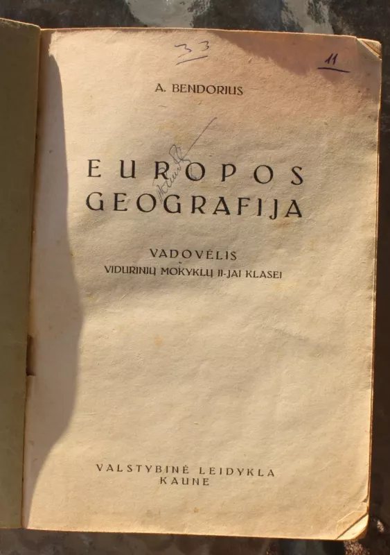 Europos geografija - A. Bendorius, knyga 3