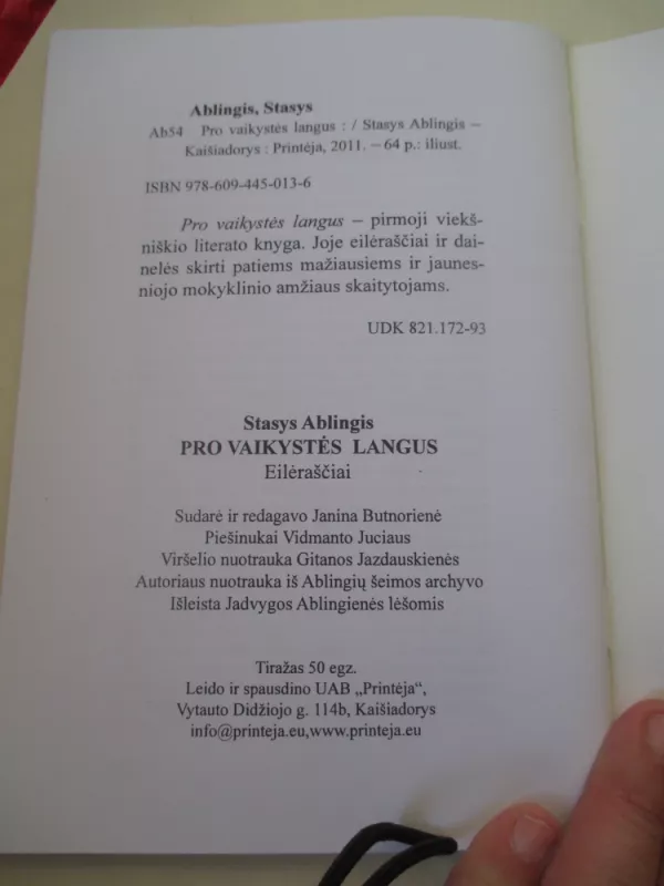 Pro vaikystės langus - Stasys Ablingis, knyga 5