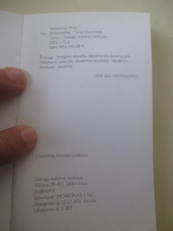 Atsidūsėjimai - Stanislovas Tėvas, knyga 3