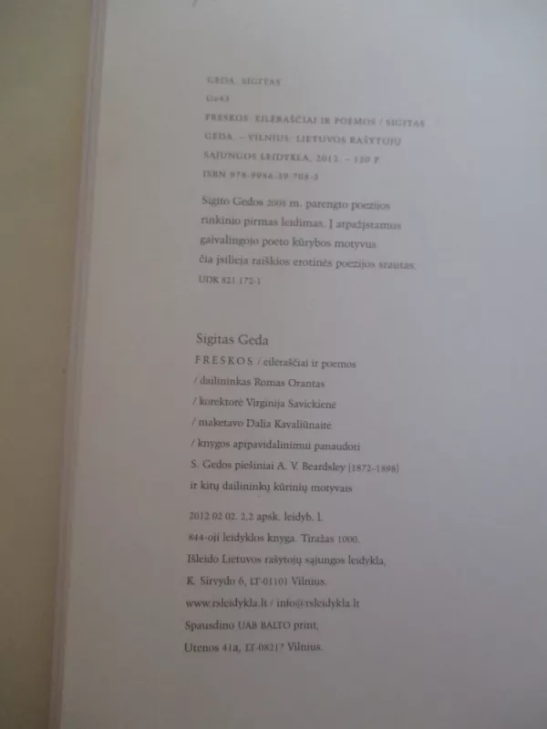 Freskos : eilėraščiai ir poemos - Sigitas Geda, knyga 6