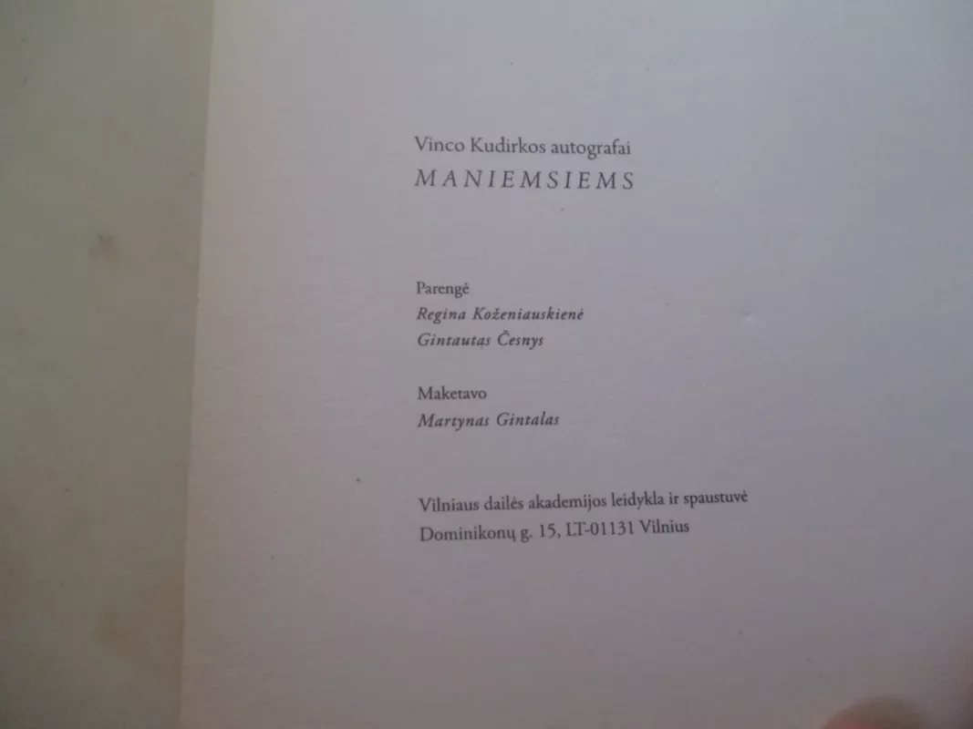 Vinco Kudirkos autografai. Maniemsiems - Autorių Kolektyvas, knyga 5