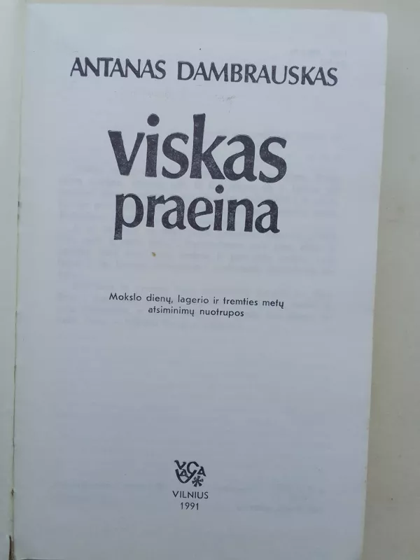 Viskas praeina - Antanas Dambrauskas, knyga 3