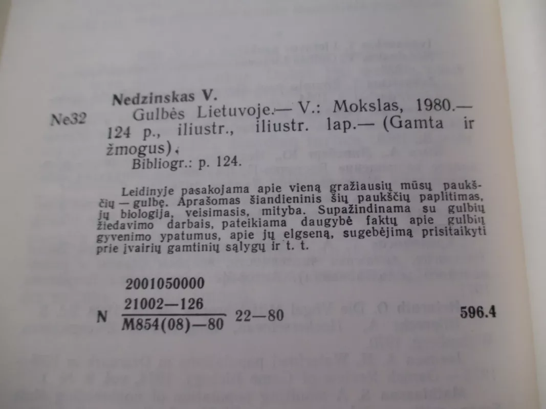 Gulbės Lietuvoje - Vytautas Nedzinskas, knyga 4