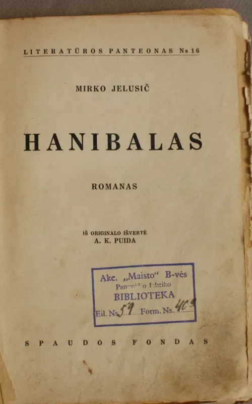 Hanibalas - Jalusič Mirko, knyga 2