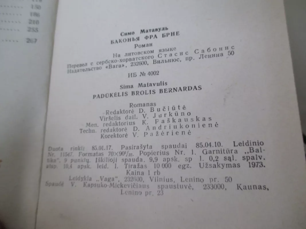 Padūkėlis brolis Bernardas - S. Matavulis, knyga 5