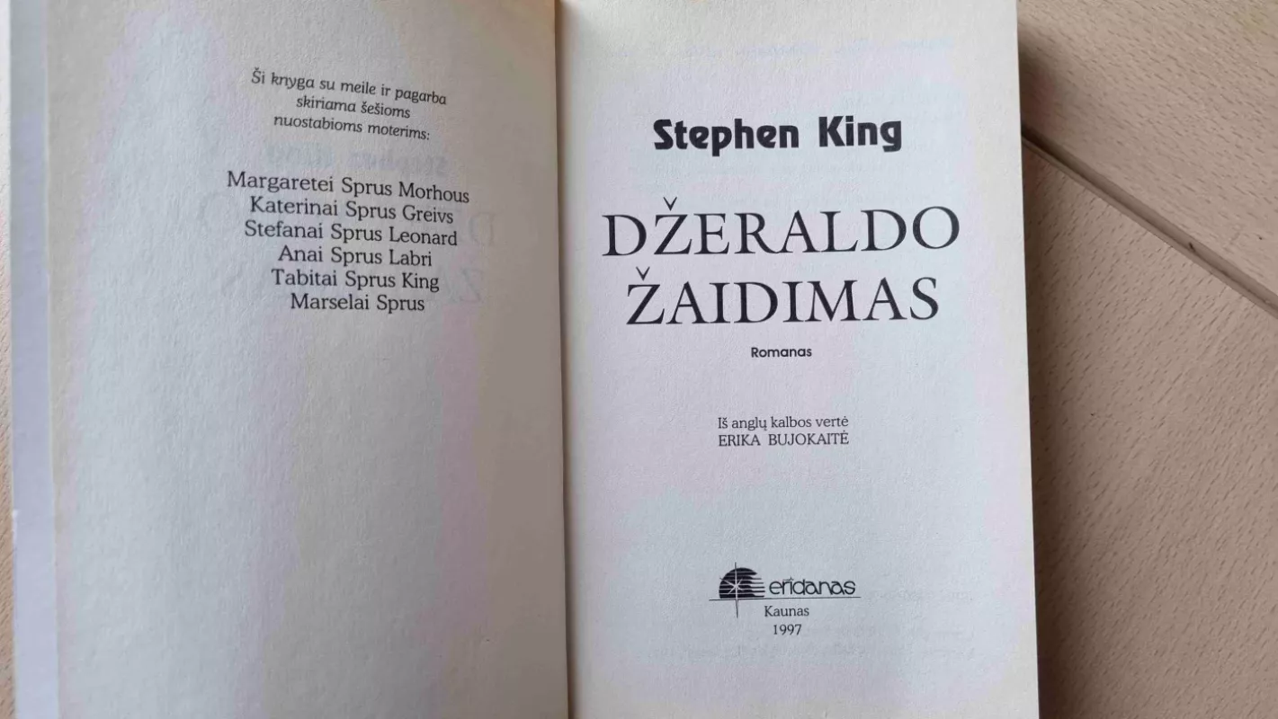 Džeraldo žaidimas - Stephen King, knyga 3