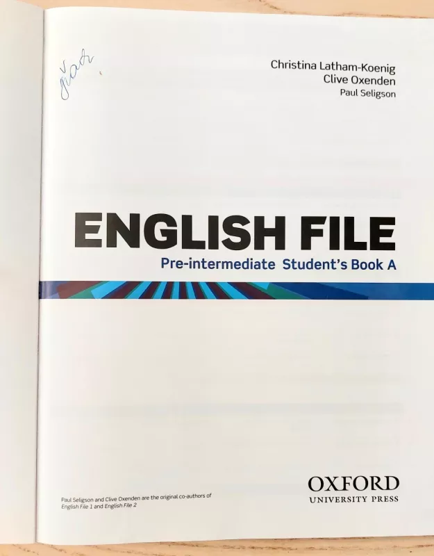 ENGLISH FILE: Pre-intermediate Student's Book (with DVD ROM). Third edition. - Christina Latham-Koenig, knyga 3