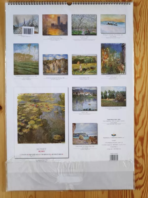 2012 m. kalendorius Claude Monet - Autorių Kolektyvas, knyga 3