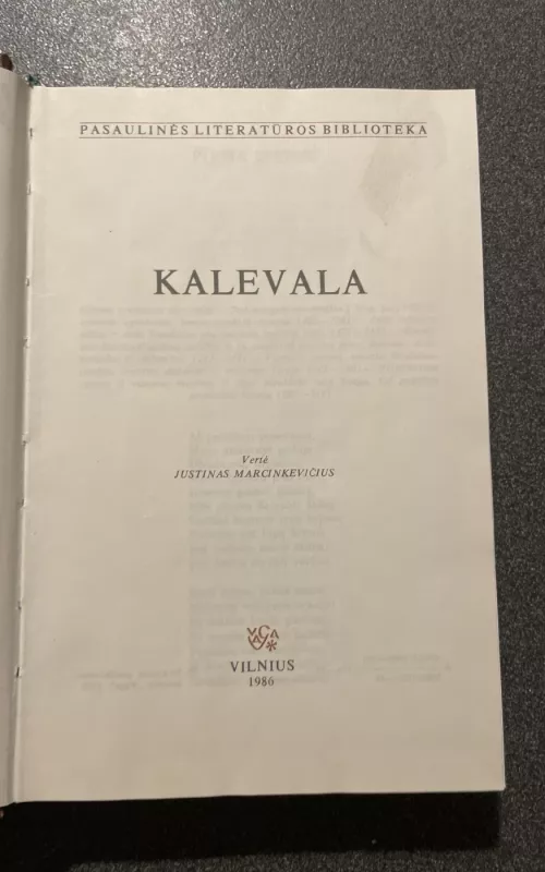 Kalevala - Kalevala Kalevala, knyga 2
