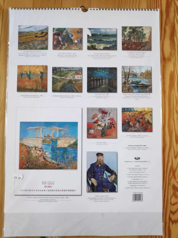 2011 m. kalendorius Vincent van Gogh  42x62 cm - Autorių Kolektyvas, knyga 3