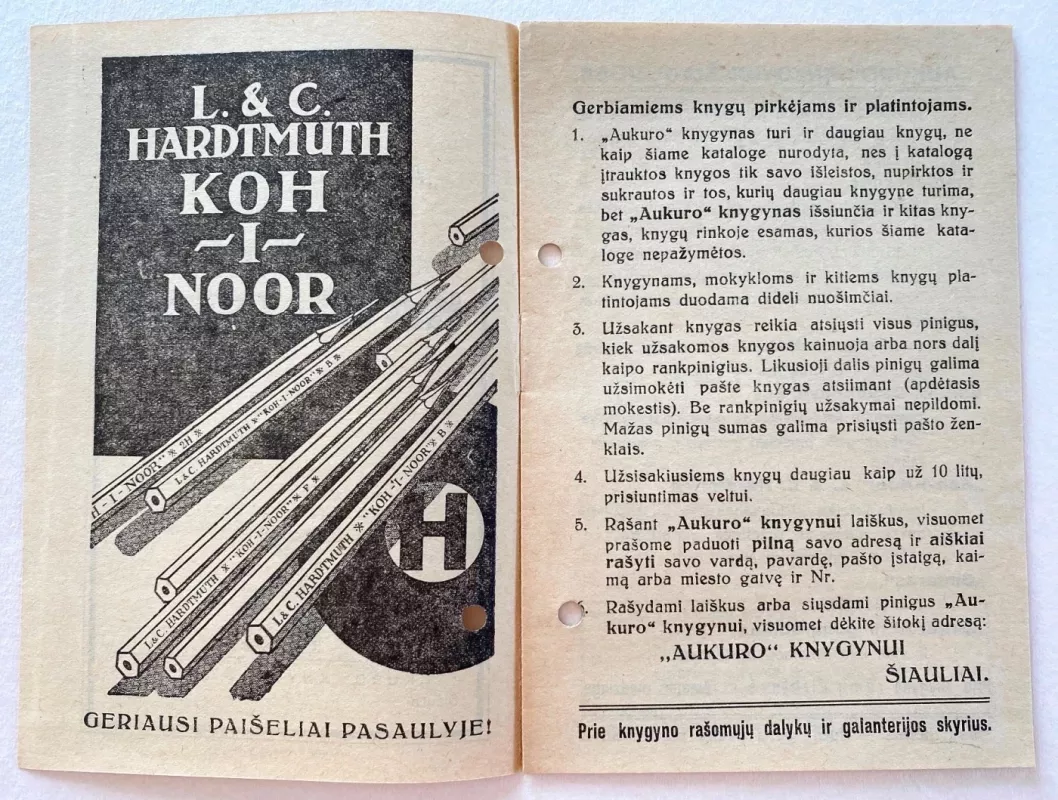 „Aukuro“ Knygyno Knygų Katalogas - Šiauliai 1932m - Autorių Kolektyvas, knyga 3