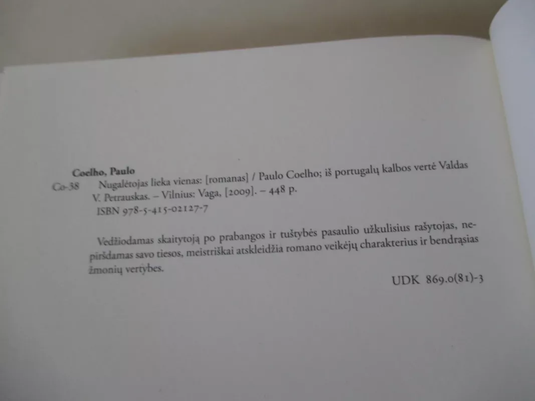 Nugalėtojas lieka vienas - Paulo Coelho, knyga 5