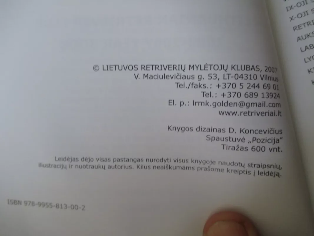 lietuvos retriverių mylėtojų klubas - Autorių Kolektyvas, knyga 4